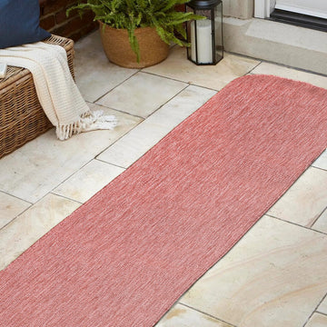 Miles Modern Minimalist Radius Corner Solid Indoor/Outdoor Area Rug